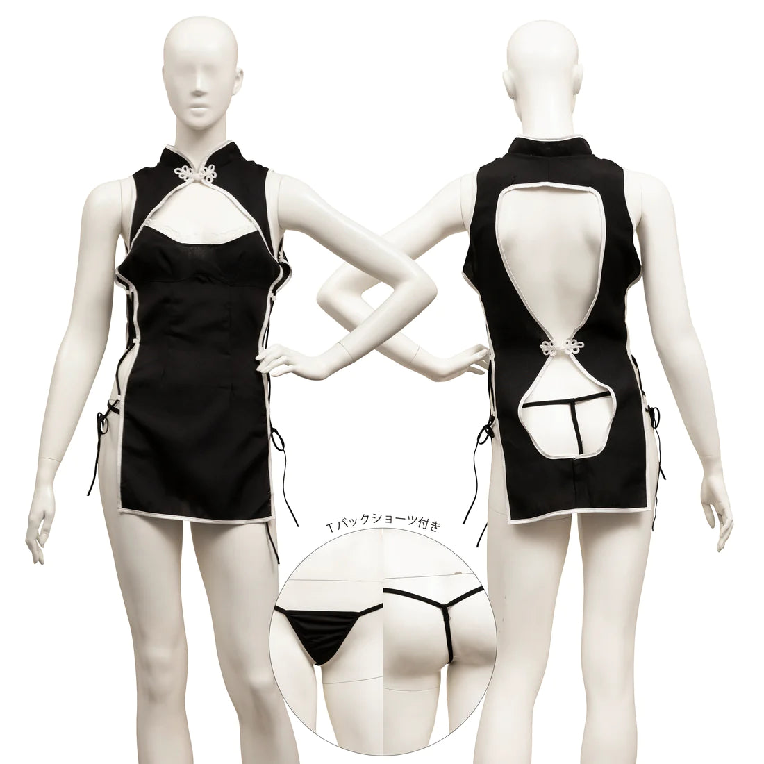 SECRET ROSE Mandarin Style Open Chest Dress Set Japan Version
