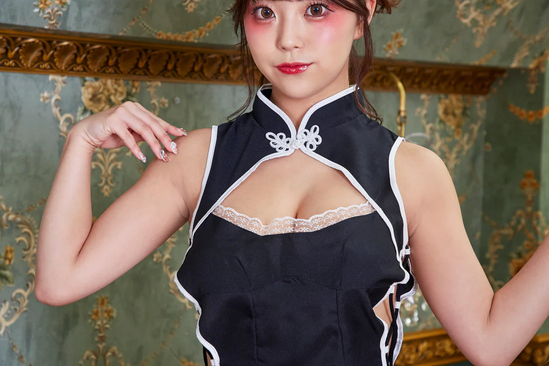 SECRET ROSE Mandarin Style Open Chest Dress Set Japan Version