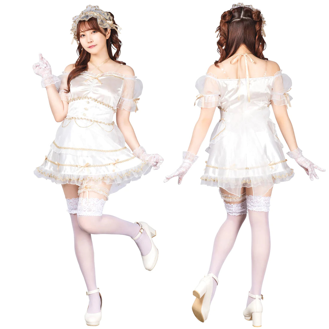 LYRICAL PALETTE Princess Style Ruffle Maid Dress Set Japan Version