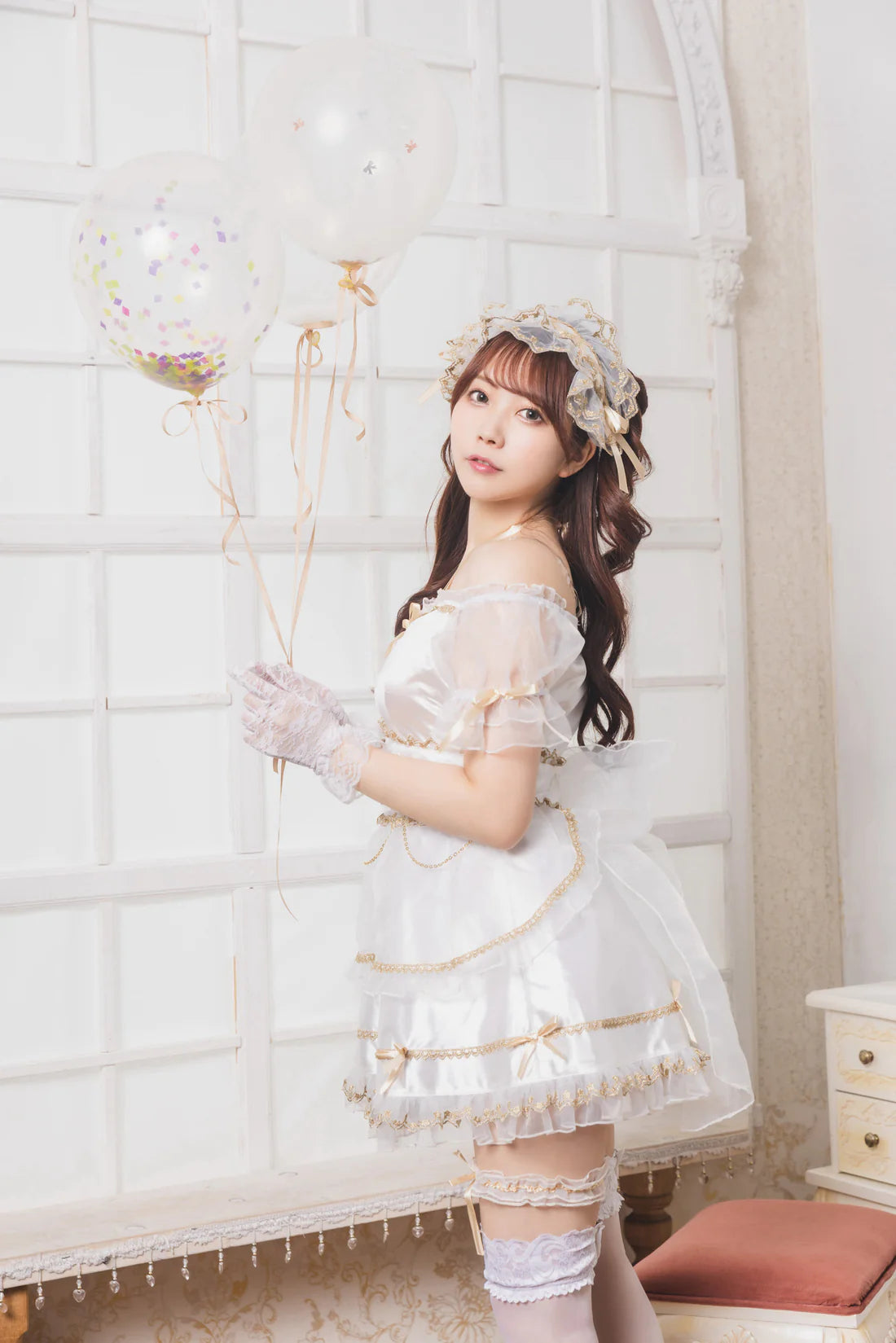 LYRICAL PALETTE Princess Style Ruffle Maid Dress Set Japan Version
