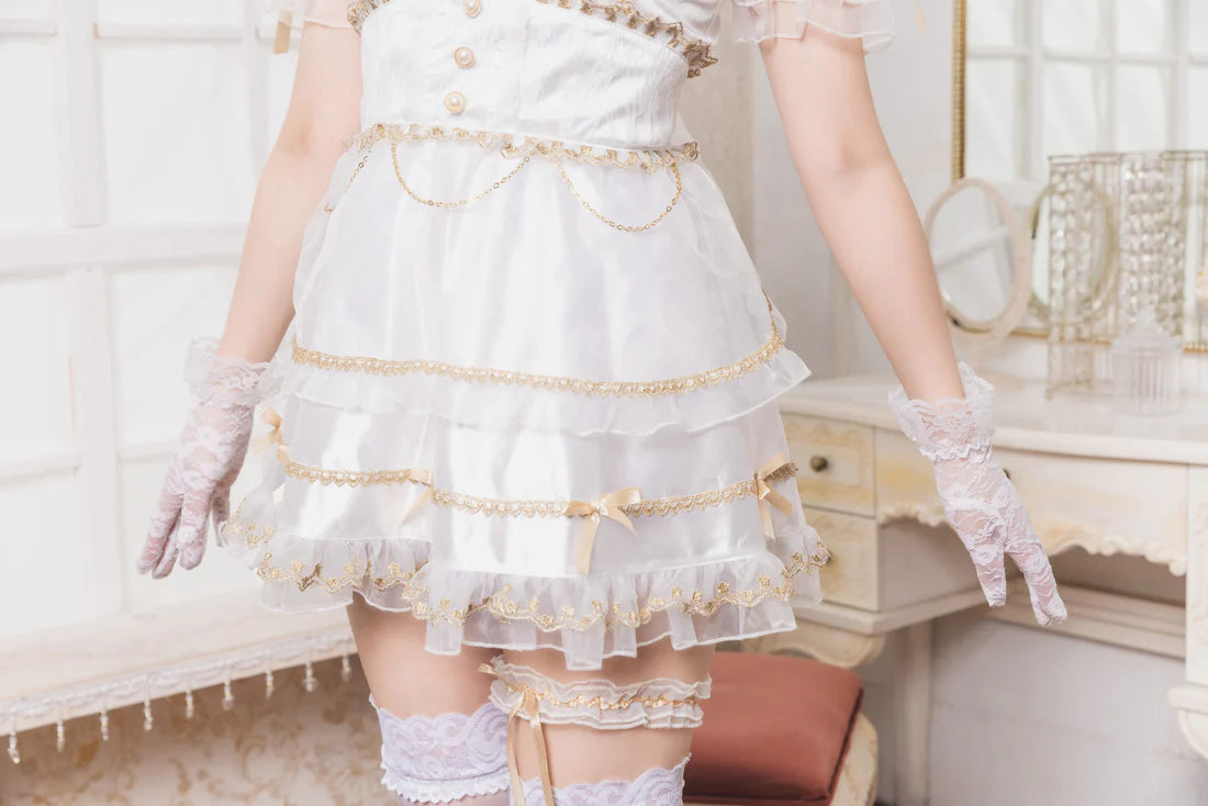 LYRICAL PALETTE Princess Style Ruffle Maid Dress Set Japan Version