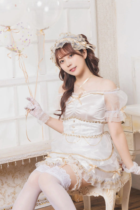 LYRICAL PALETTE Princess Style Ruffle Maid Dress Set Japan Version